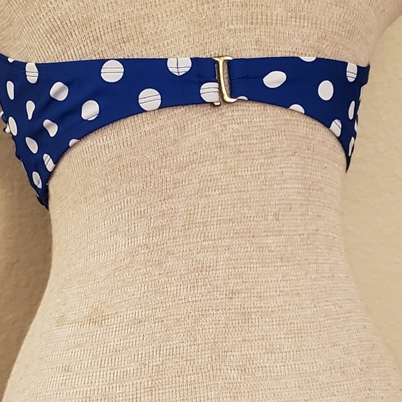 Mossimo blue white polka dot bikini top L - Picture 4 of 5